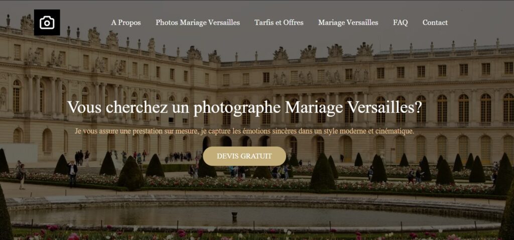 site de photographe mariage Versailles
